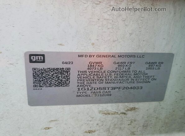 1G1ZD5ST3PF204033 2023 CHEVROLET MALIBU White Engine compartment view