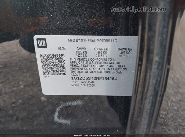 1G1ZD5ST3RF164264 2024 CHEVROLET MALIBU Черный Вид подкапотного пространства
