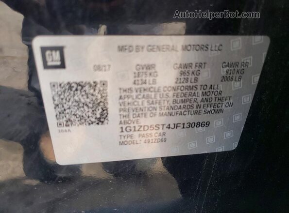 1G1ZD5ST4JF130869 2018 CHEVROLET MALIBU Black 