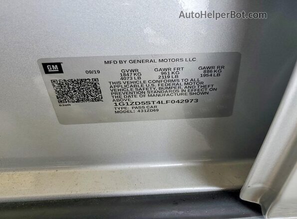 1G1ZD5ST4LF042973 2020 CHEVROLET MALIBU Silver Engine compartment view
