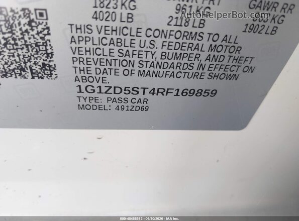 1G1ZD5ST4RF169859 2024 CHEVROLET MALIBU White Widok komory silnika