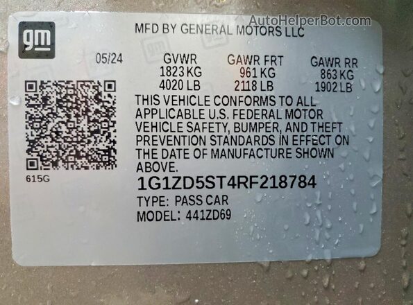 1G1ZD5ST4RF218784 2024 CHEVROLET MALIBU Gray Շարժիչի բաժամունքի տեսք