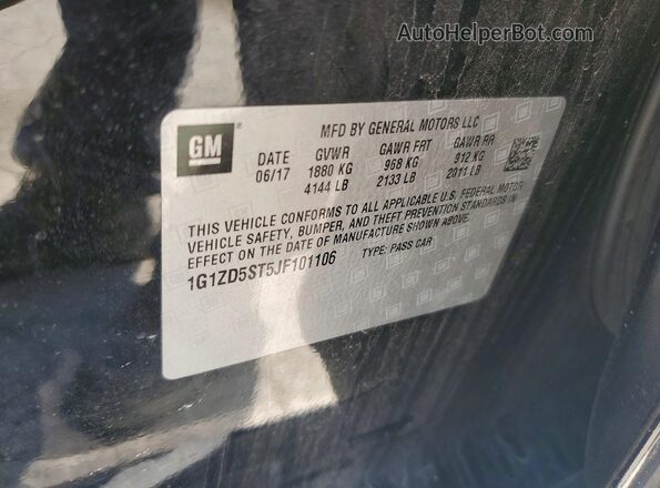 1G1ZD5ST5JF101106 2018 CHEVROLET MALIBU Black Engine compartment view