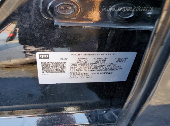 1G1ZD5ST5NF167242 2022 CHEVROLET MALIBU Black Engine compartment view