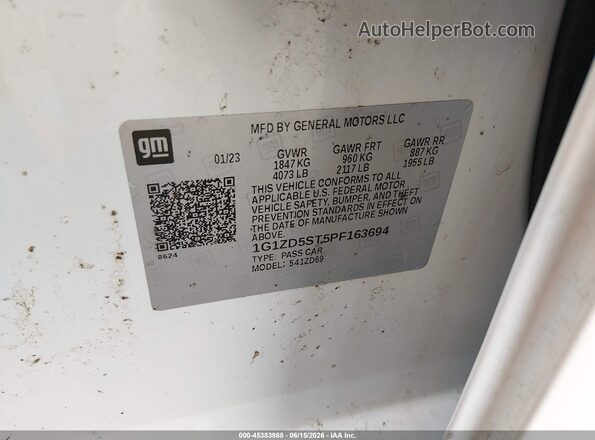 1G1ZD5ST5PF163694 2023 CHEVROLET MALIBU Белый Вид подкапотного пространства