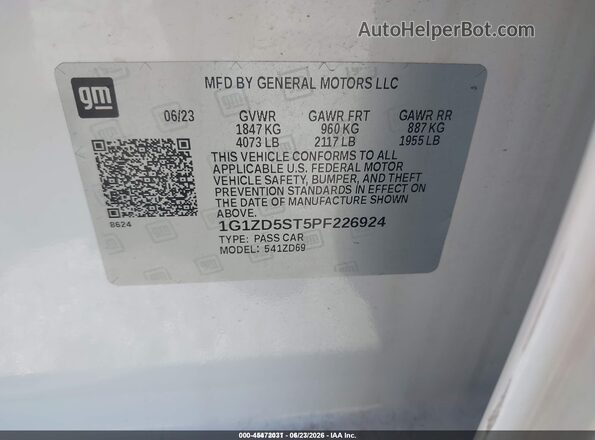 1G1ZD5ST5PF226924 2023 CHEVROLET MALIBU White Widok komory silnika