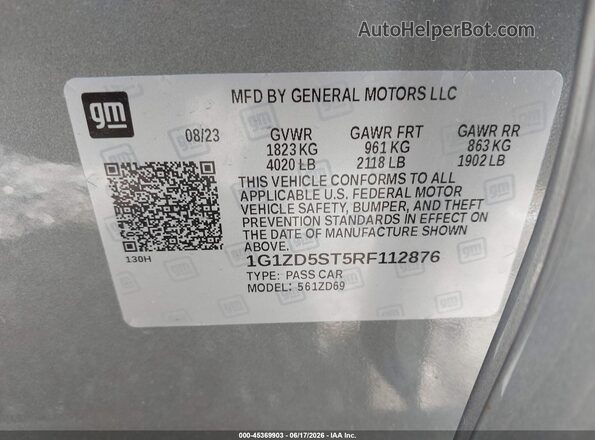 1G1ZD5ST5RF112876 2024 CHEVROLET MALIBU Silver Շարժիչի բաժամունքի տեսք
