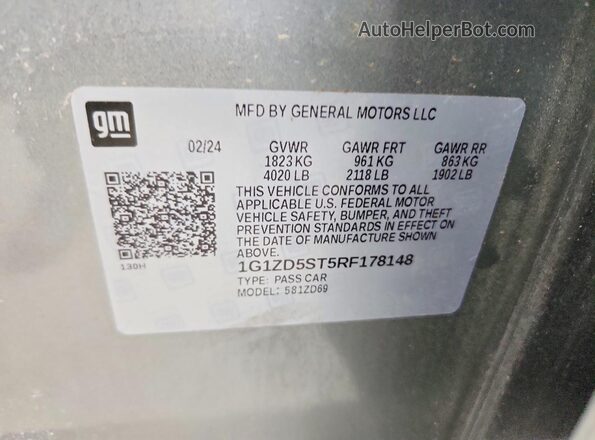 1G1ZD5ST5RF178148 2024 CHEVROLET MALIBU Silver 