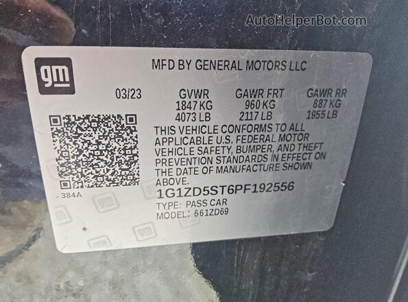 1G1ZD5ST6PF192556 2023 CHEVROLET MALIBU Black Շարժիչի բաժամունքի տեսք