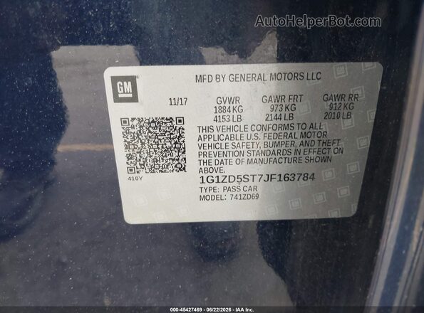 1G1ZD5ST7JF163784 2018 CHEVROLET MALIBU Blue Engine compartment view