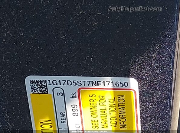 1G1ZD5ST7NF171650 2022 CHEVROLET MALIBU Dark Blue Вид подкапотного пространства