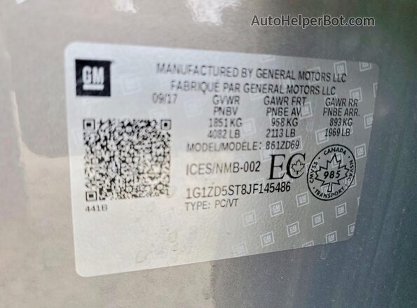 1G1ZD5ST8JF145486 2018 CHEVROLET MALIBU Tan Vista del compartimento del motor