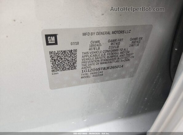 1G1ZD5ST8JF265014 2018 CHEVROLET MALIBU Silver 