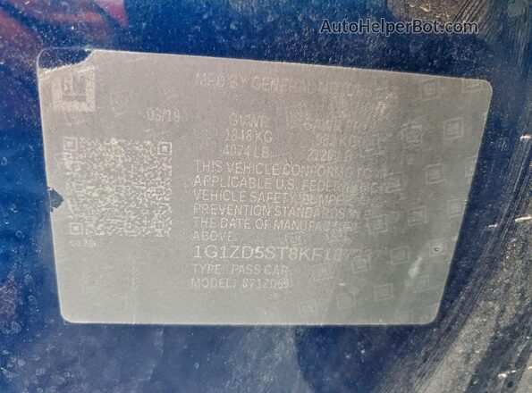 1G1ZD5ST8KF187237 2019 CHEVROLET MALIBU Blue 
