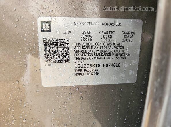1G1ZD5ST8LF074616 2020 CHEVROLET MALIBU Gray Շարժիչի բաժամունքի տեսք