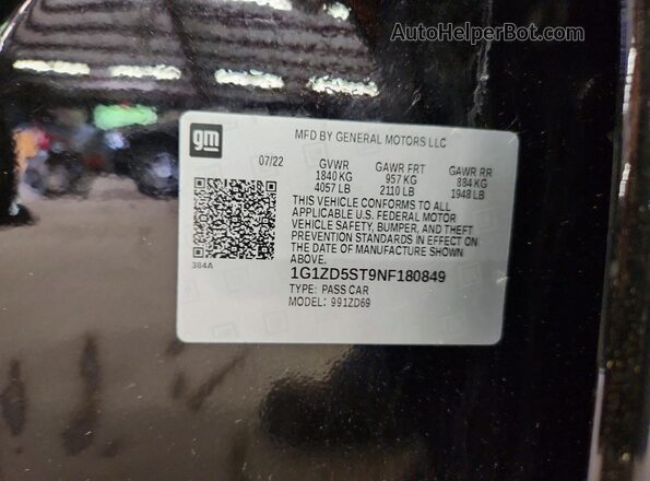 1G1ZD5ST9NF180849 2022 CHEVROLET MALIBU Black Engine compartment view