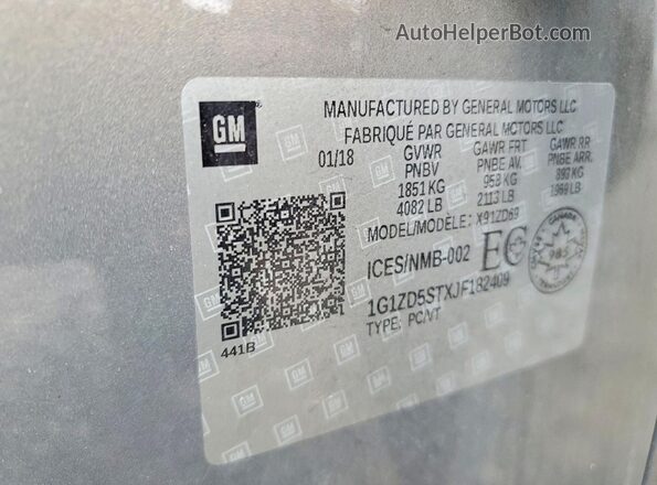 1G1ZD5STXJF182409 2018 CHEVROLET MALIBU Silver 
