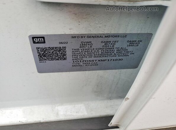1G1ZD5STXNF171030 2022 CHEVROLET MALIBU White Շարժիչի բաժամունքի տեսք