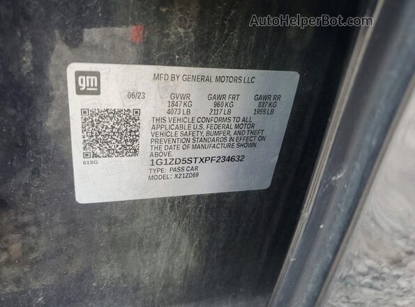 1G1ZD5STXPF234632 2023 CHEVROLET MALIBU Gray VIN կոդի պիտակի տեսք