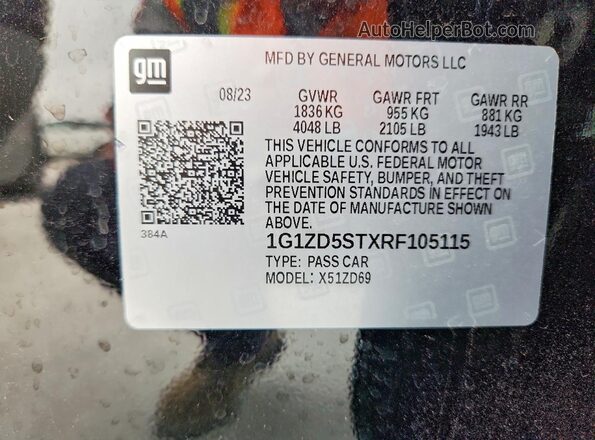1G1ZD5STXRF105115 2024 CHEVROLET MALIBU Black 