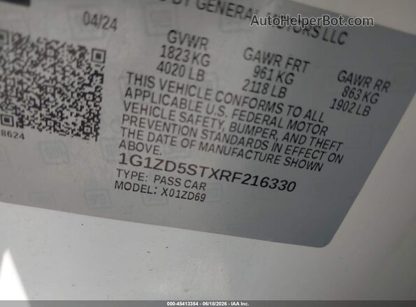 1G1ZD5STXRF216330 2024 CHEVROLET MALIBU White Շարժիչի բաժամունքի տեսք