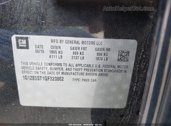 1G1ZE5ST1GF320862 2016 CHEVROLET MALIBU Черный Вид подкапотного пространства