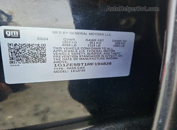 1G1ZE5ST1RF194828 2024 CHEVROLET MALIBU Black VIN կոդի պիտակի տեսք