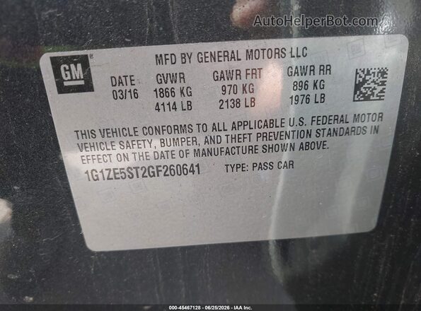 1G1ZE5ST2GF260641 2016 CHEVROLET MALIBU Серый Вид подкапотного пространства