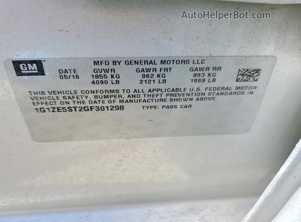 1G1ZE5ST2GF301298 2016 CHEVROLET MALIBU Silver Շարժիչի բաժամունքի տեսք