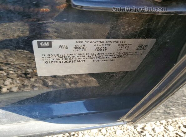 1G1ZE5ST2GF321468 2016 CHEVROLET MALIBU Black 