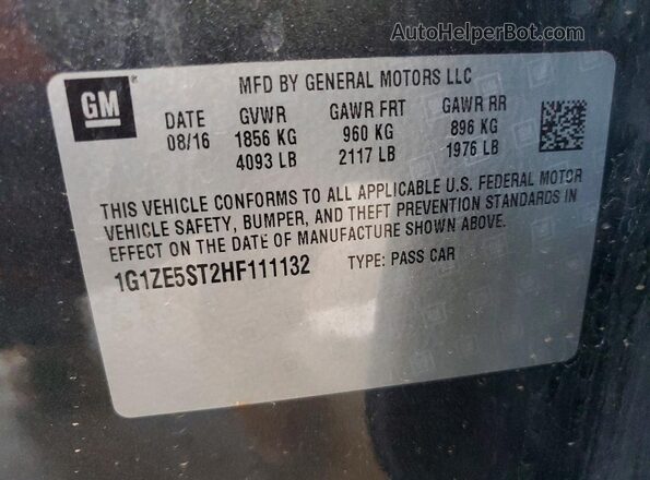 1G1ZE5ST2HF111132 2017 CHEVROLET MALIBU Black 