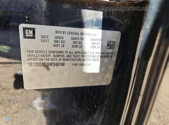 1G1ZE5ST2HF248748 2017 CHEVROLET MALIBU Black Engine compartment view