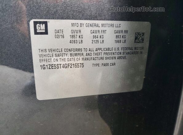 1G1ZE5ST4GF216575 2016 CHEVROLET MALIBU Серый Вид подкапотного пространства