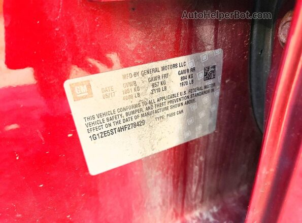 1G1ZE5ST4HF278429 2017 CHEVROLET MALIBU Red Engine compartment view