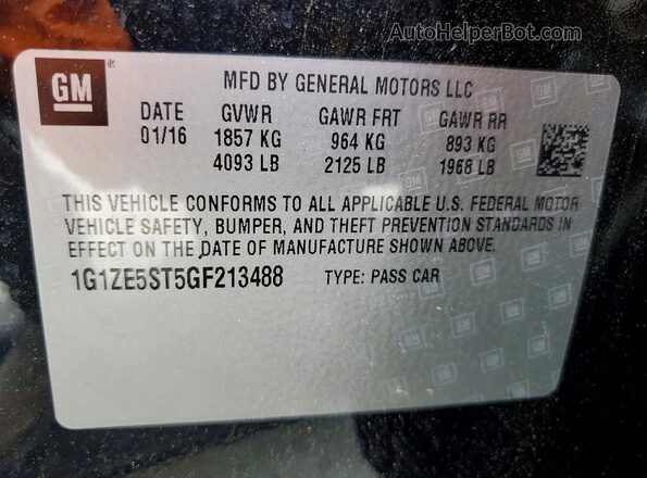 1G1ZE5ST5GF213488 2016 CHEVROLET MALIBU Black 