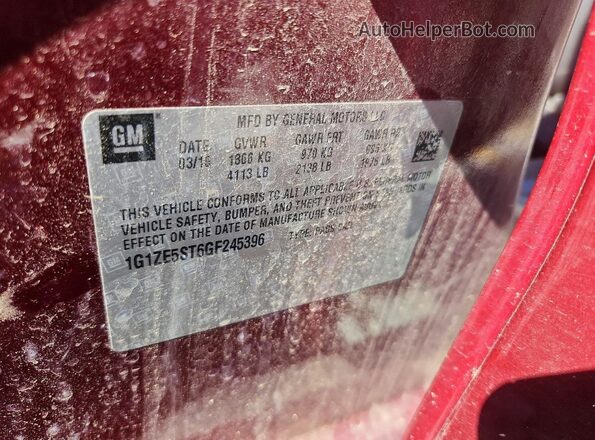 1G1ZE5ST6GF245396 2016 CHEVROLET MALIBU Burgundy 