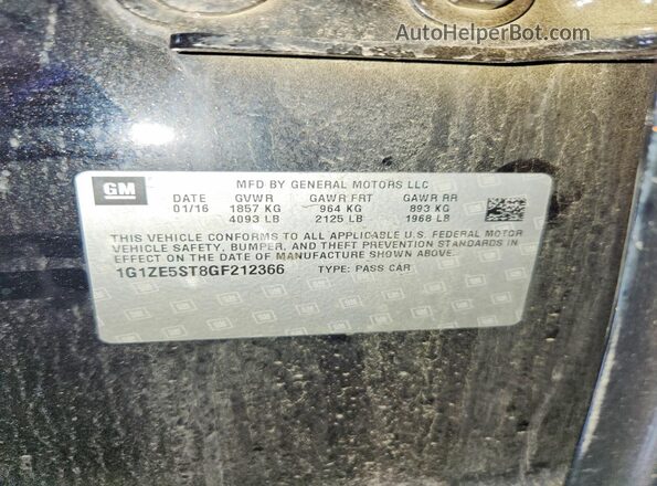 1G1ZE5ST8GF212366 2016 CHEVROLET MALIBU Black VIN կոդի պիտակի տեսք