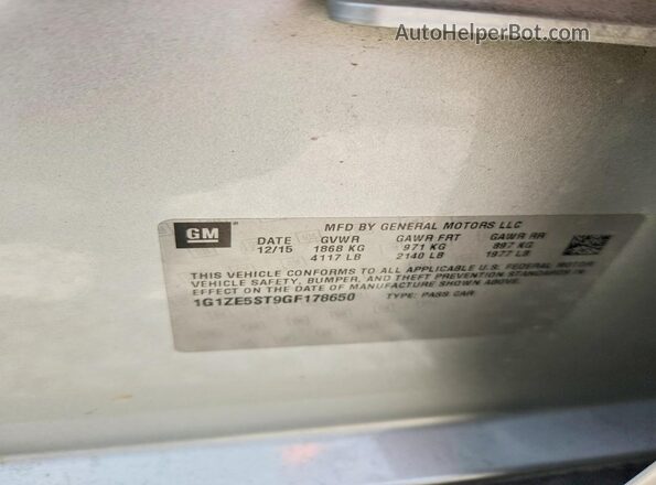 1G1ZE5ST9GF178650 2016 CHEVROLET MALIBU Silver 