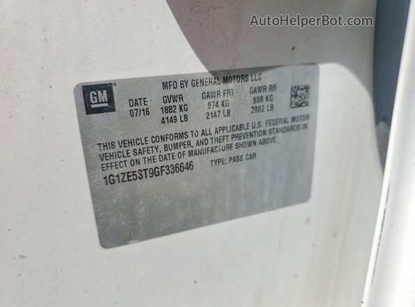 1G1ZE5ST9GF336646 2016 CHEVROLET MALIBU White Շարժիչի բաժամունքի տեսք