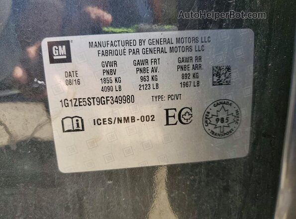 1G1ZE5ST9GF349980 2016 CHEVROLET MALIBU Charcoal Engine compartment view