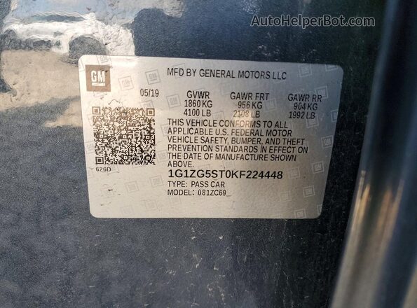 1G1ZG5ST0KF224448 2019 CHEVROLET MALIBU Gray Շարժիչի բաժամունքի տեսք