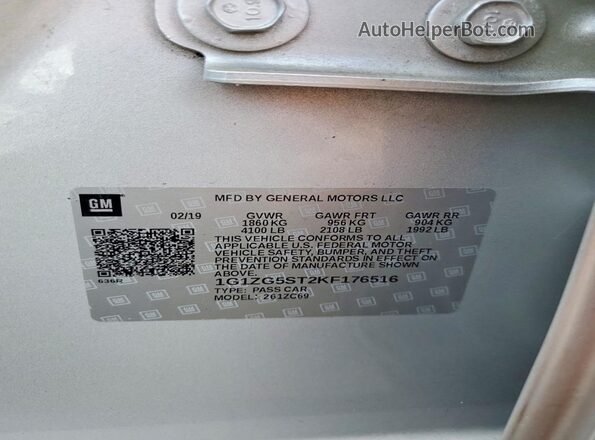 1G1ZG5ST2KF176516 2019 CHEVROLET MALIBU Silver Շարժիչի բաժամունքի տեսք