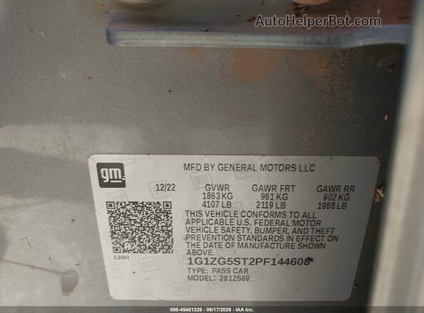 1G1ZG5ST2PF144608 2023 CHEVROLET MALIBU Silver Vista del compartimento del motor