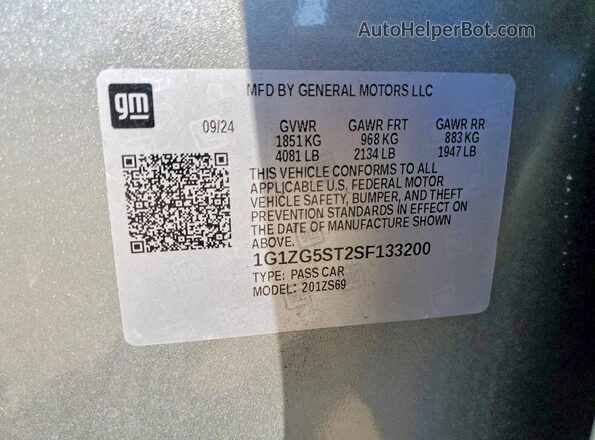 1G1ZG5ST2SF133200 2025 CHEVROLET MALIBU Gray 