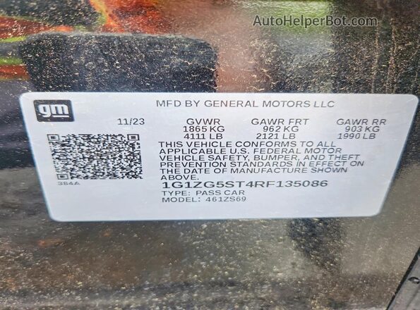 1G1ZG5ST4RF135086 2024 CHEVROLET MALIBU Black 