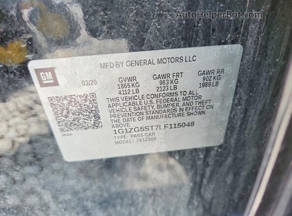 1G1ZG5ST7LF115048 2020 CHEVROLET MALIBU Black Engine compartment view