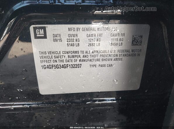 1G4GF5G34GF132207 2016 BUICK LACROSSE Черный Вид подкапотного пространства