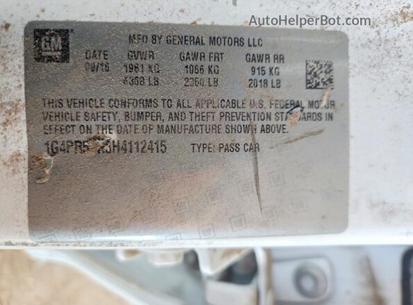 1G4PR5SK6H4112415 2017 BUICK VERANO White Շարժիչի բաժամունքի տեսք