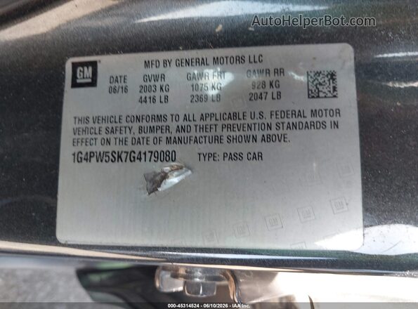 1G4PW5SK7G4179080 2016 BUICK VERANO Черный Вид подкапотного пространства