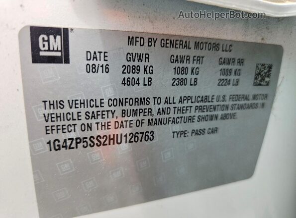 1G4ZP5SS2HU126763 2017 BUICK LACROSSE White Engine compartment view